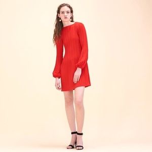 Maje "Rockin" rouge long-sleeved mini dress